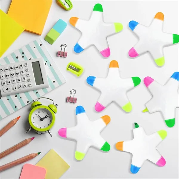 Promotable Five-pointed Star Plastic Fluorescent Pen