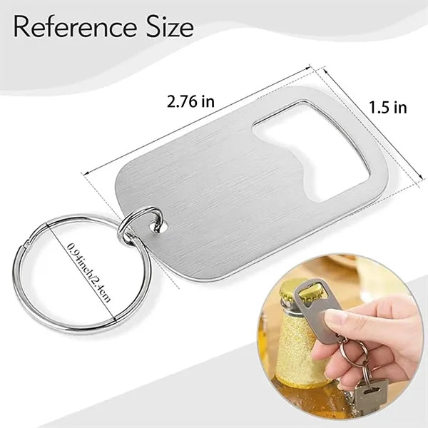 Portable Stainless Steel Bottle Opener With Keychain