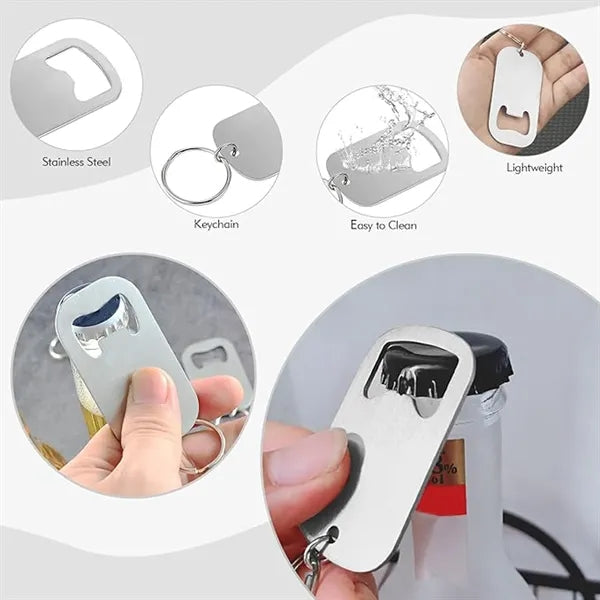 Portable Stainless Steel Bottle Opener With Keychain