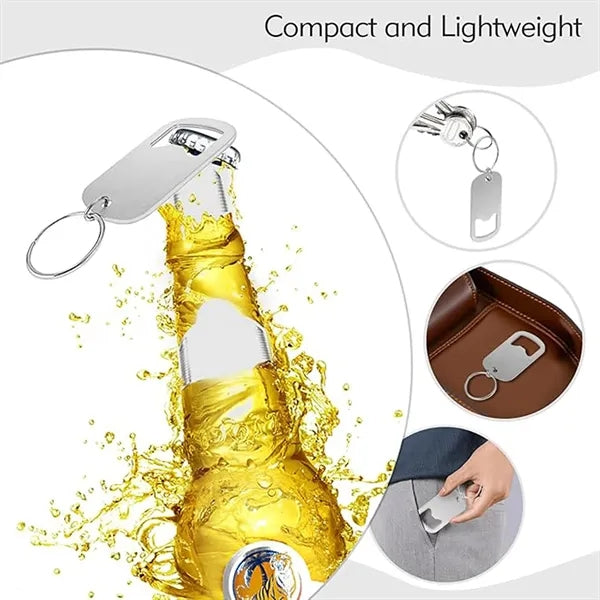 Portable Stainless Steel Bottle Opener With Keychain