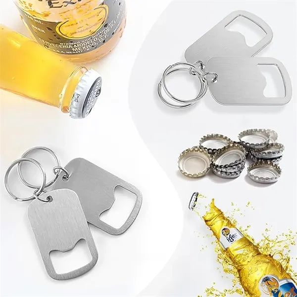 Portable Stainless Steel Bottle Opener With Keychain