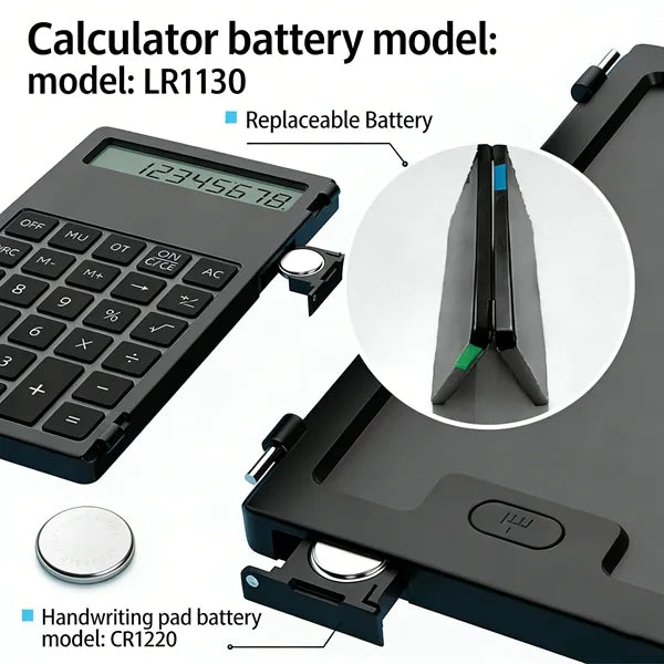 Mini Calculator with Writing Tablet