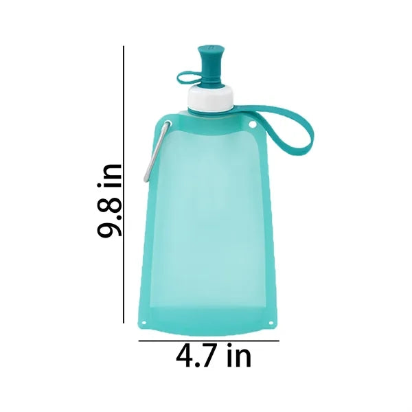 18 oz Foldable Food-Grade Silicone Water Bottle