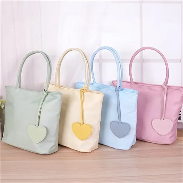 10in Heart Decor Nylon Tote Party Favor Bag Daily Use