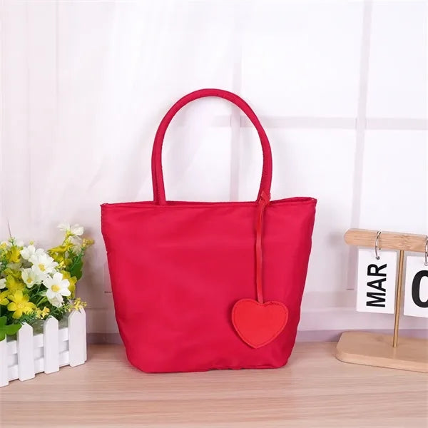10in Heart Decor Nylon Tote Party Favor Bag Daily Use