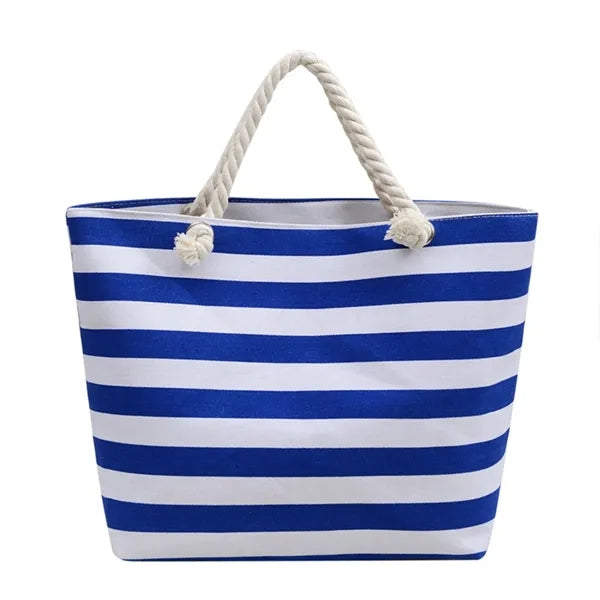 19in Striped Rope Handle Comfort Durable Tote Bag