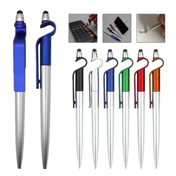3 in 1 Multi Functional Black Ballpoint Stylus Pen