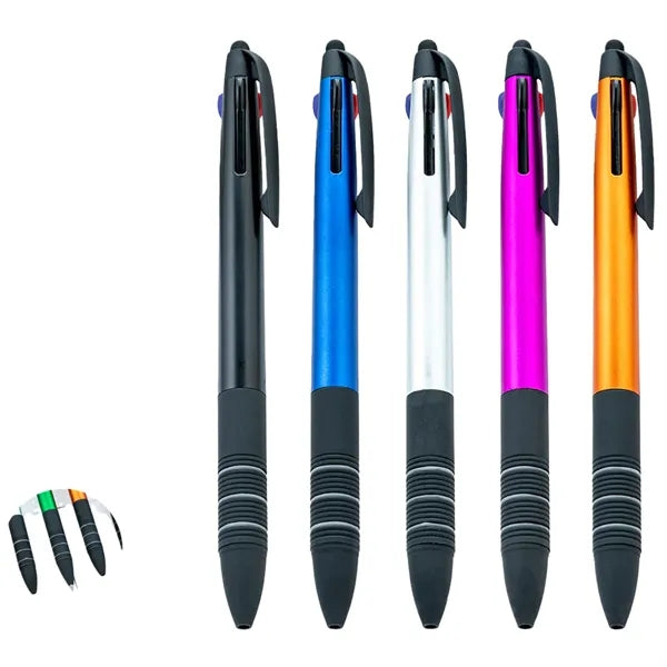 3 Color 1.0mm Black Stylus Ballpoint Pen