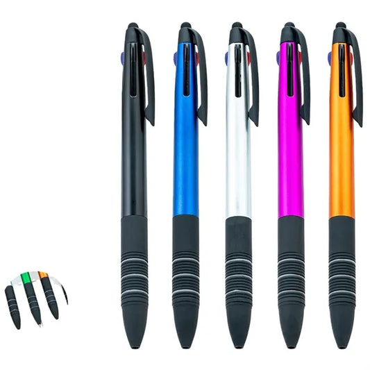 3 Color 1.0mm Black Stylus Ballpoint Pen