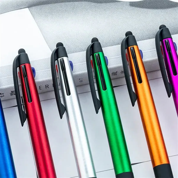 3 Color 1.0mm Black Stylus Ballpoint Pen