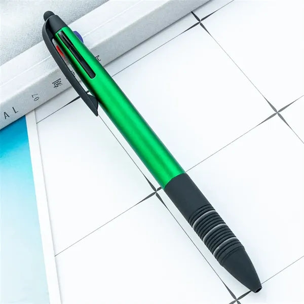 3 Color 1.0mm Black Stylus Ballpoint Pen