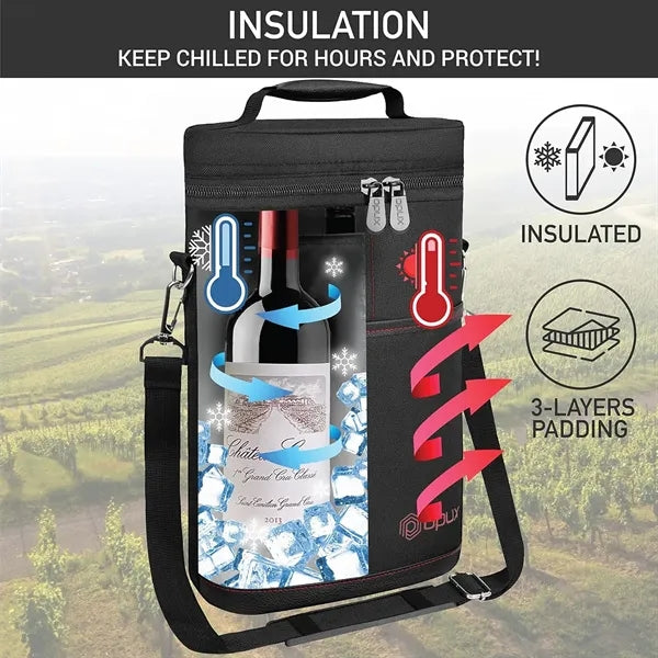 2 Bottle Insulated Leakproof Wine Cooler Bag