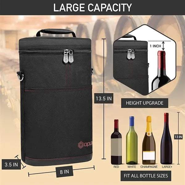 2 Bottle Insulated Leakproof Wine Cooler Bag