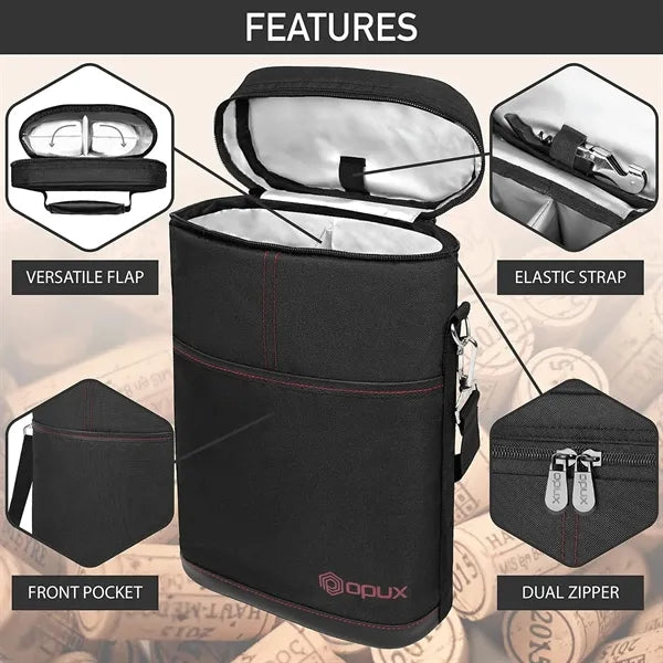 2 Bottle Insulated Leakproof Wine Cooler Bag