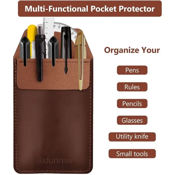 PU Leather Pocket Pen Holder Organizer