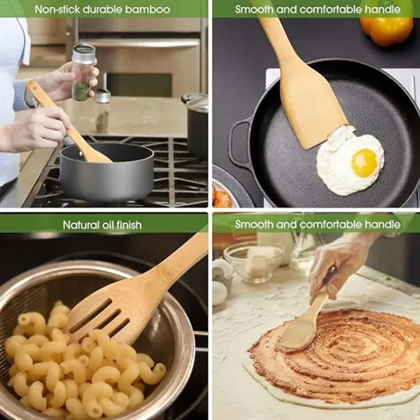 6pcs Bamboo Kitchen Utensils