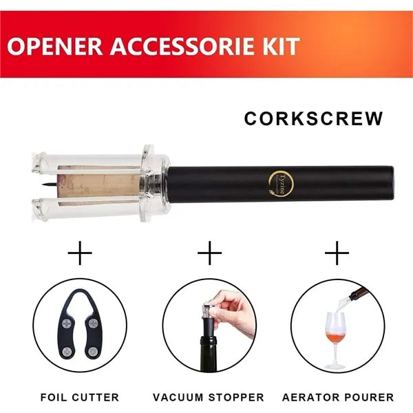 Air Pressure Pump Bottle Opener With Foil Cutter