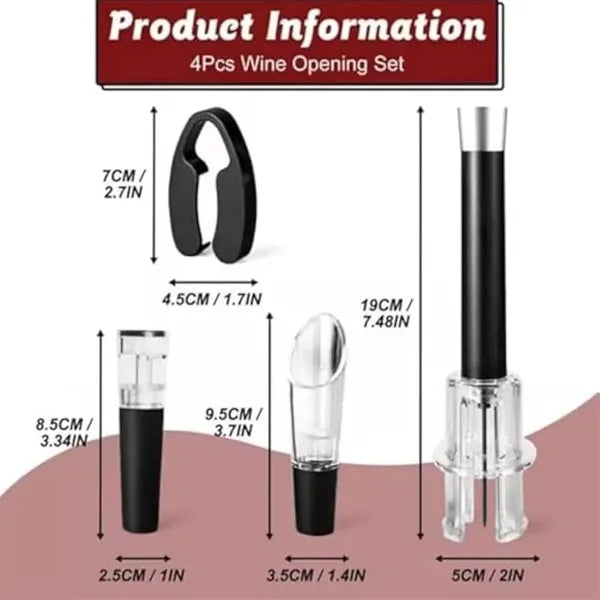 Air Pressure Pump Bottle Opener With Foil Cutter