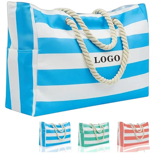 Travel Waterproof Large Beach Tote Bag with Zipper