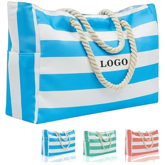 Travel Waterproof Large Beach Tote Bag with Zipper