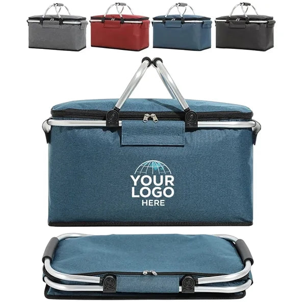 Foldable Insulated Picnic Basket with Handles
