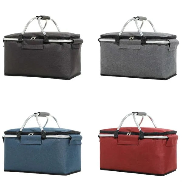 Foldable Insulated Picnic Basket with Handles