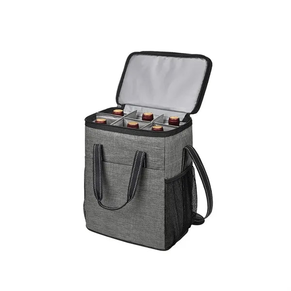 6 Bottle Pockets Oxford Wine Cooler Bag
