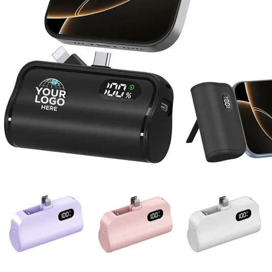 5000mAh Portable Phone Power Bank with LCD Display & Stand
