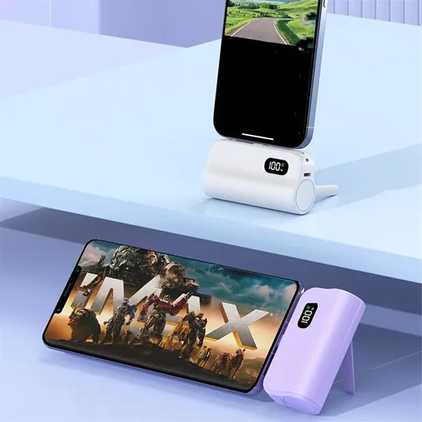 5000mAh Portable Phone Power Bank with LCD Display & Stand