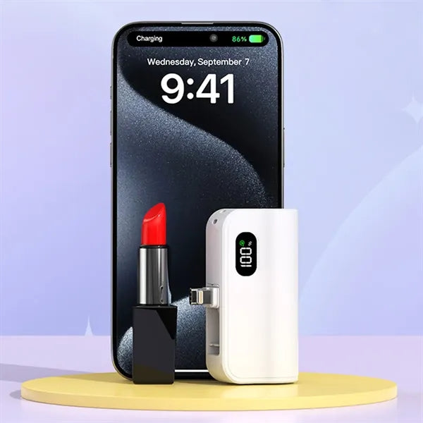 5000mAh Portable Phone Power Bank with LCD Display & Stand
