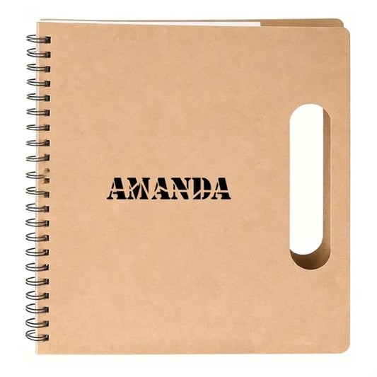 Eco-Friendly Brown Paper Sticky Notes Spiral Notebook w/ Pen