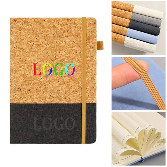Eco-Friendly A5 Two-Tone PU Cork Cover Notebook