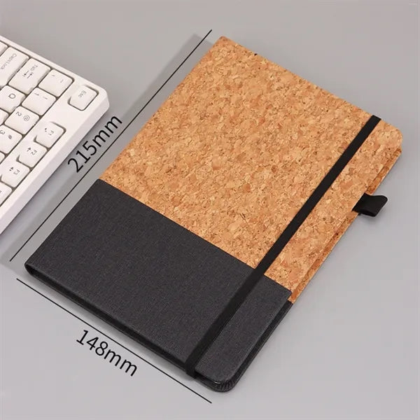 Eco-Friendly A5 Two-Tone PU Cork Cover Notebook