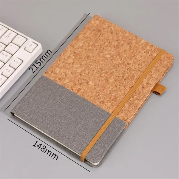 Eco-Friendly A5 Two-Tone PU Cork Cover Notebook