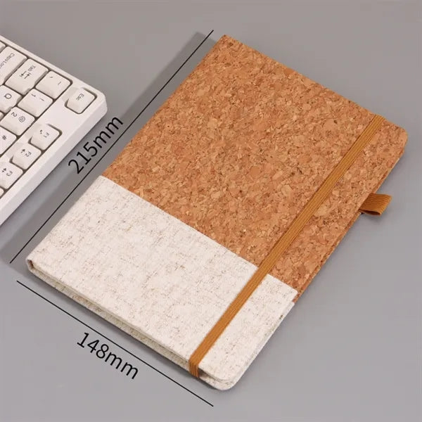 Eco-Friendly A5 Two-Tone PU Cork Cover Notebook