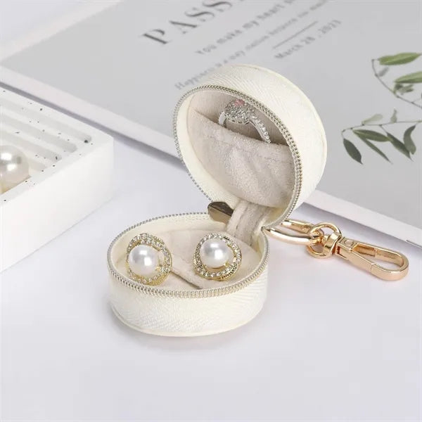 Mini Portable Travel Jewelry Storage Box w/ Keychain