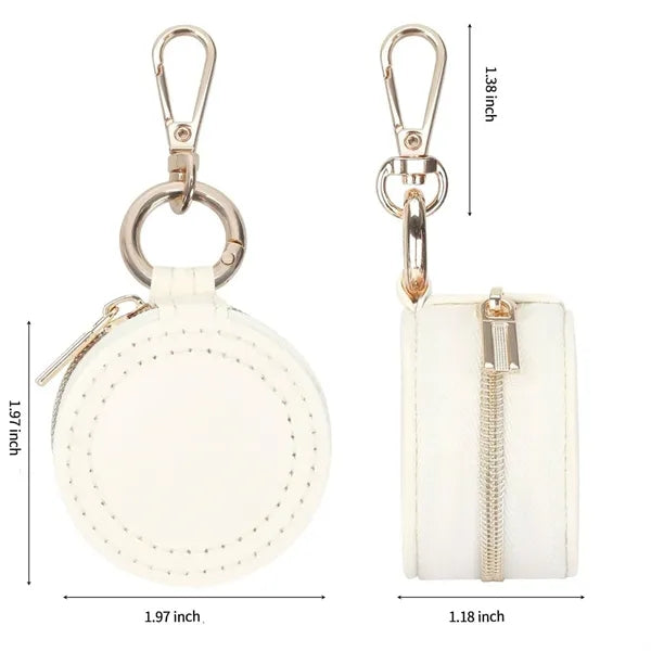 Mini Portable Travel Jewelry Storage Box w/ Keychain