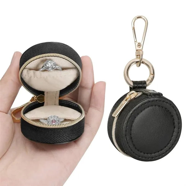 Mini Portable Travel Jewelry Storage Box w/ Keychain