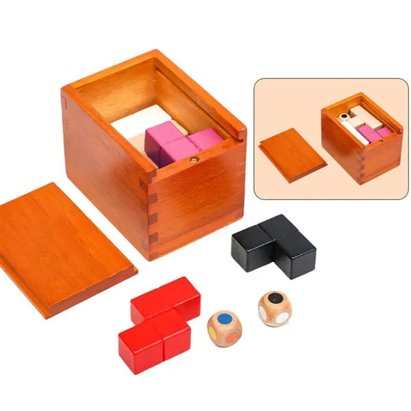 Kids Wooden Cube Puzzle Toy Set w/ Box