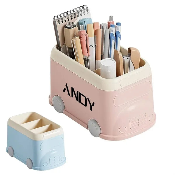 Bus Shaped Pen Pot Desk Organizer Case Cosmetic Brush Holder