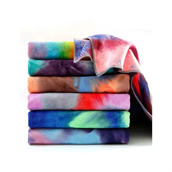 Tie Dye Microfiber Resin Pellet Anti-Slip Yoga Mat Cover