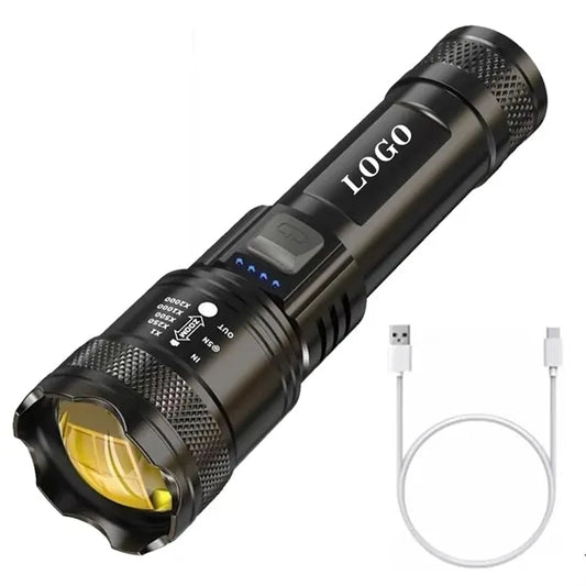 Outdoor 3 Lighting Modes Zoomable Rechargeable Flashlight