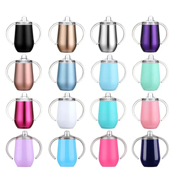 10 OZ Stainless Steel Eggshell Bottle With Two Ears