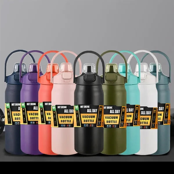 27 OZ Portable large Capacity Stainless Steel Straw Bottle