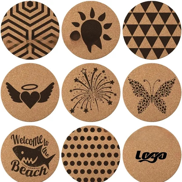 3.75" Round Cork Coasters For Drinks