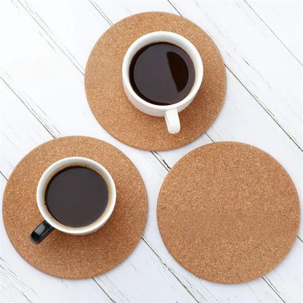 3.75" Round Cork Coasters For Drinks