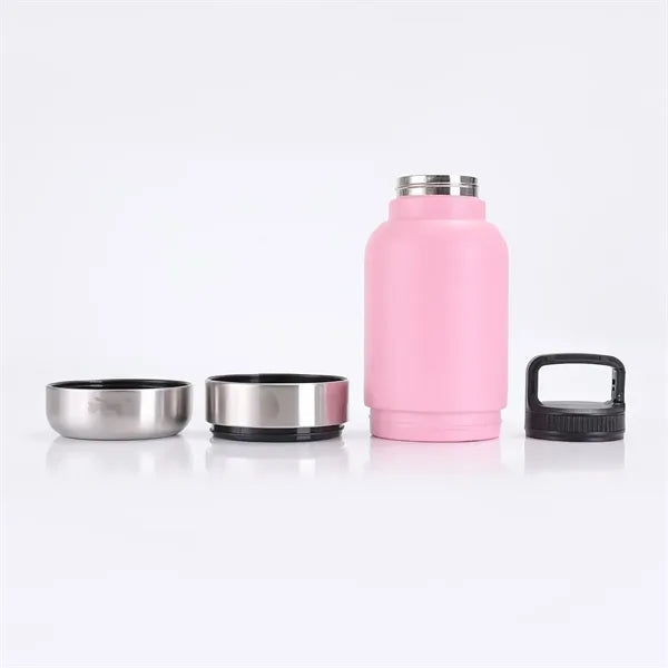 3 In 1 Steel Travel Water Handle Bottle w/ 2 Bowls for Pet