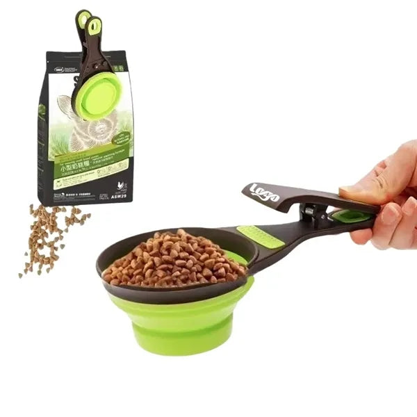 Multifunctional Foldable Silicone Cat Food Spoon With Clip