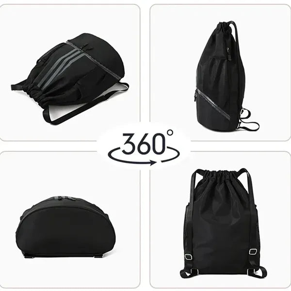 Waterproof Sports Drawstring Backpack with Shoe Compartment