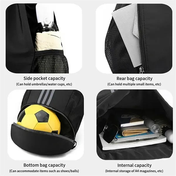 Waterproof Sports Drawstring Backpack with Shoe Compartment